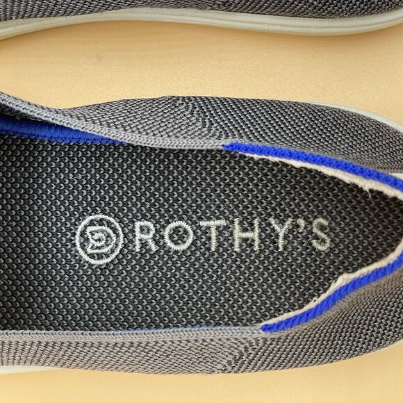 Rothy's The Original Slip On Sneaker Women’s 8.5 Athletic Boat Shoe Blue Stripe - Picture 7 of 16